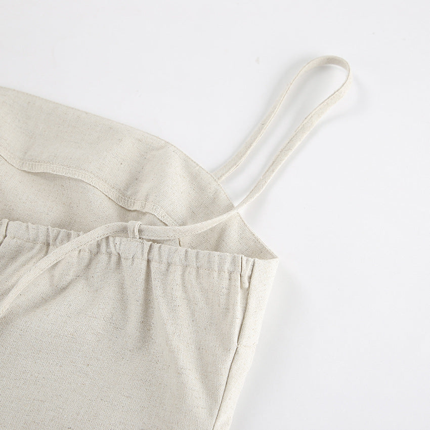 Cotton & Linen Pockets Cami Dress