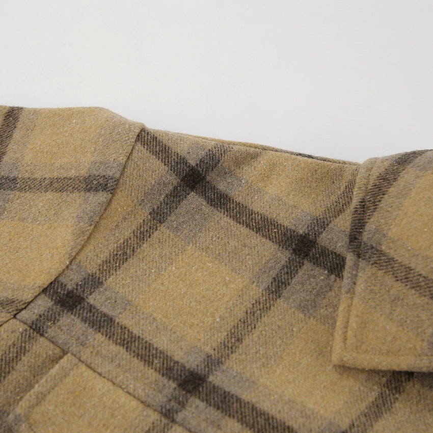 Warm Wool  Plaid Gingham Coat