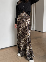 Langer Rock mit Vintage-Leopardenmuster