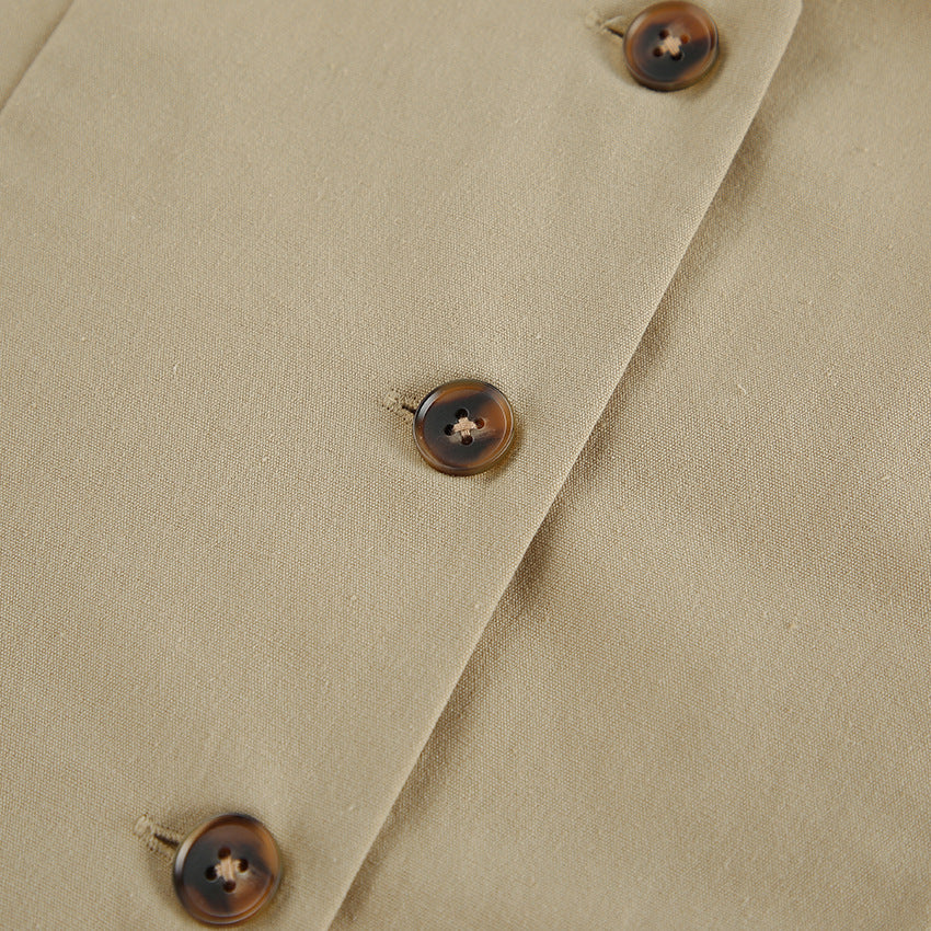 COTTON LINEN VEST &SHORTS SET