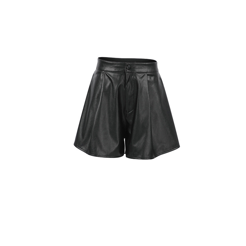 Leather Shorts Niche High Waist