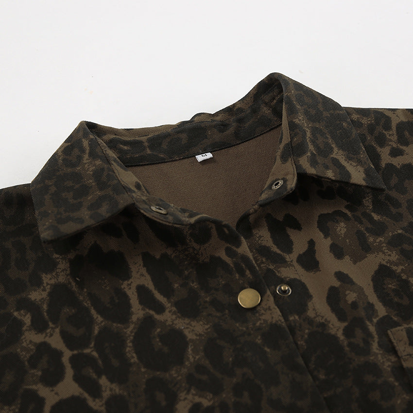 Vintage Cotton Leopard Print Blouse