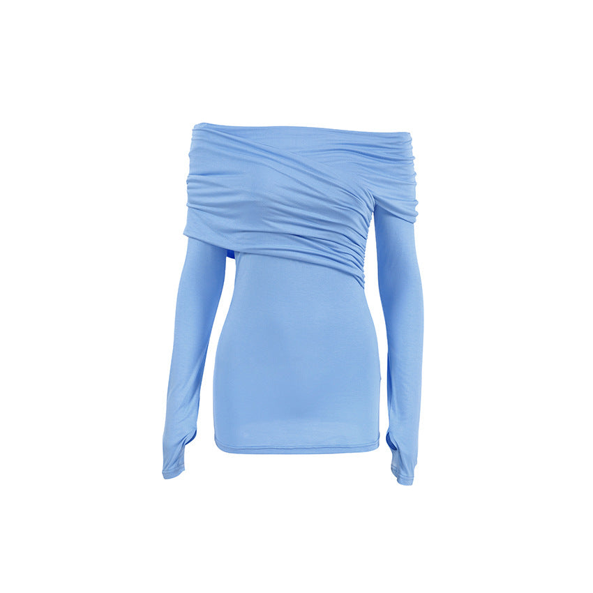 Solid Ruched Off-Shoulder Top