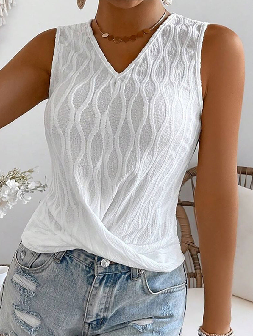 Sleeveless V Neck Tank Top