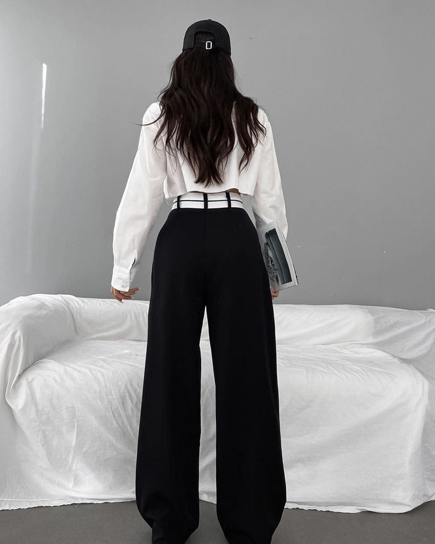 Patchwork Wide Leg High Waisted Pants