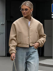 Cropped Bomber Jacket