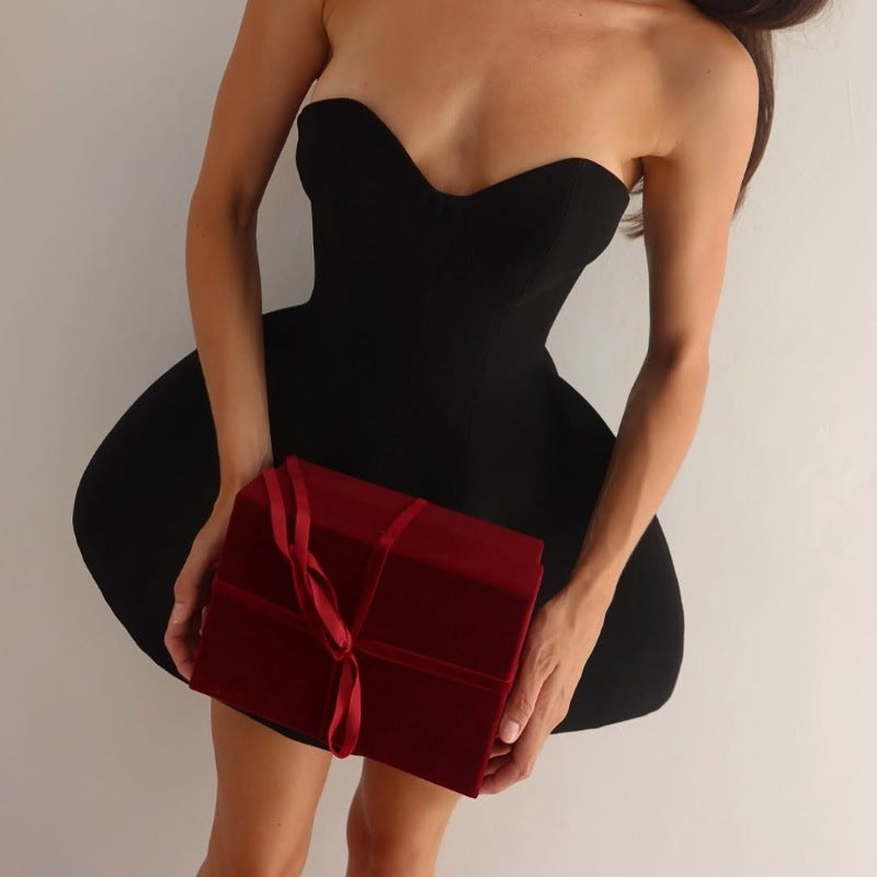 Slim Fit Solid Color Mini Dress