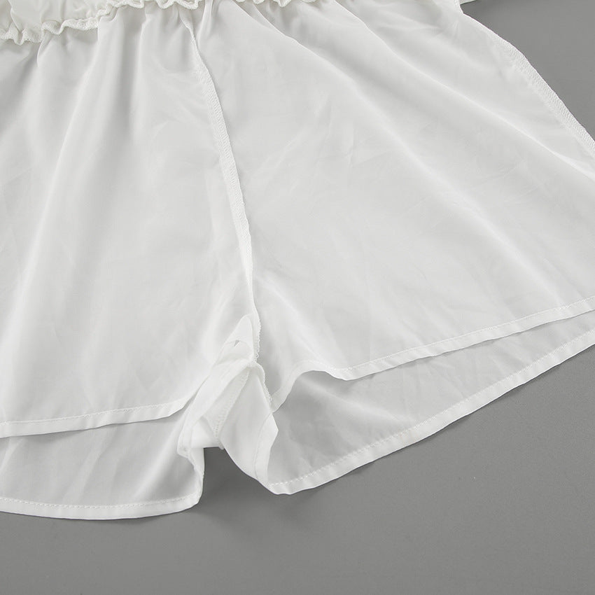 Low Rise Pleated Ruffle Skirt