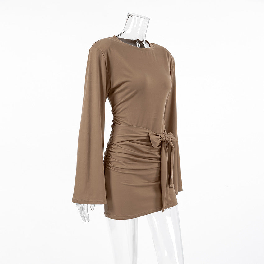 Long Sleeve Bodycon Wrap Dress