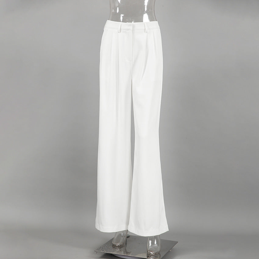 White High Waist Trousers