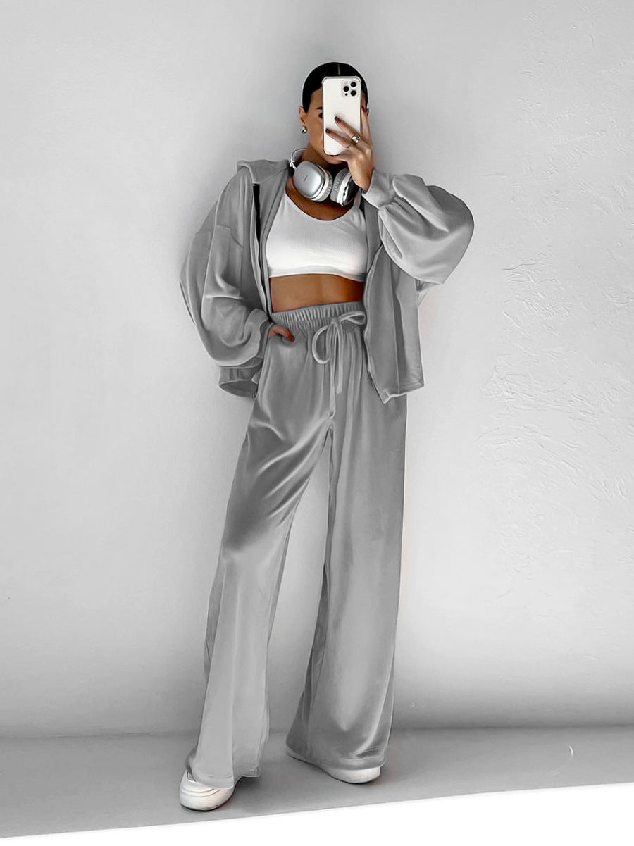 Hooded Long Sleeve & Long Pants Two-Piece Suit