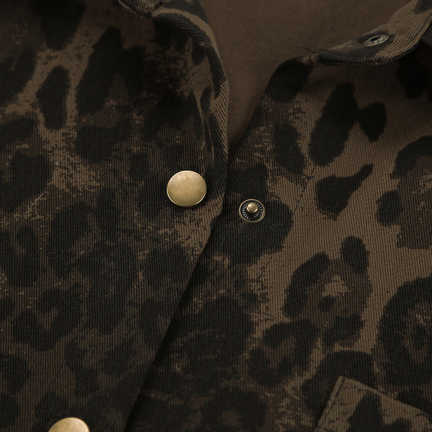 Vintage Cotton Leopard Print Blouse