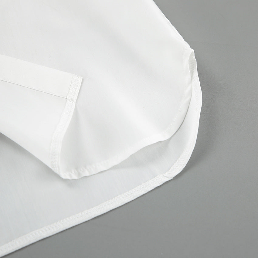 Lapel Lantern Sleeve  Shirt