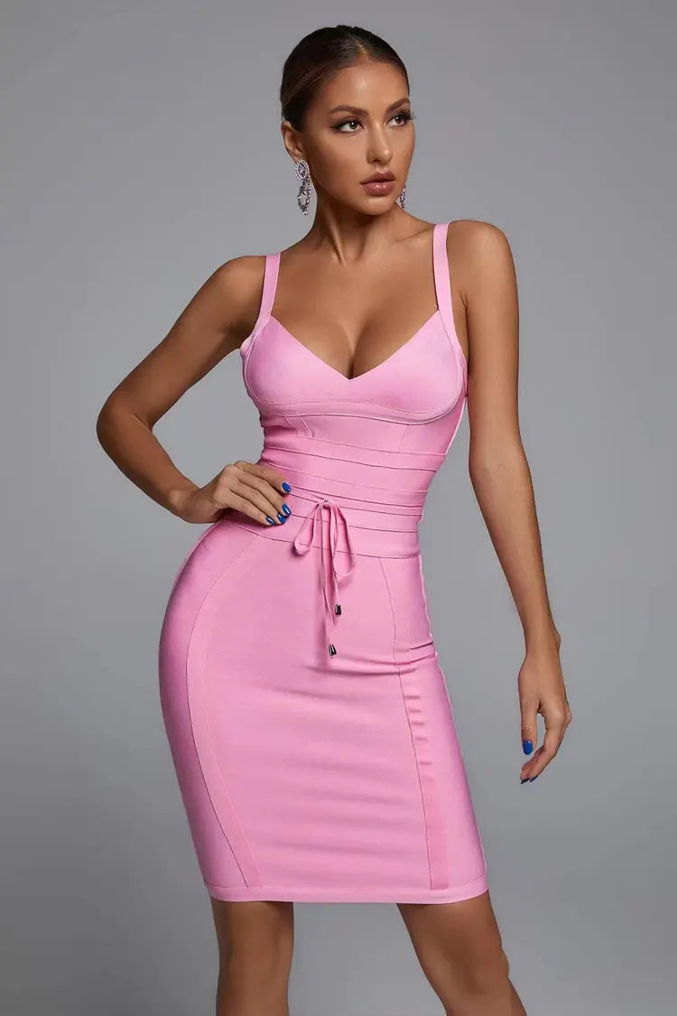 Oaklynn Pink Bandage Mini Dress