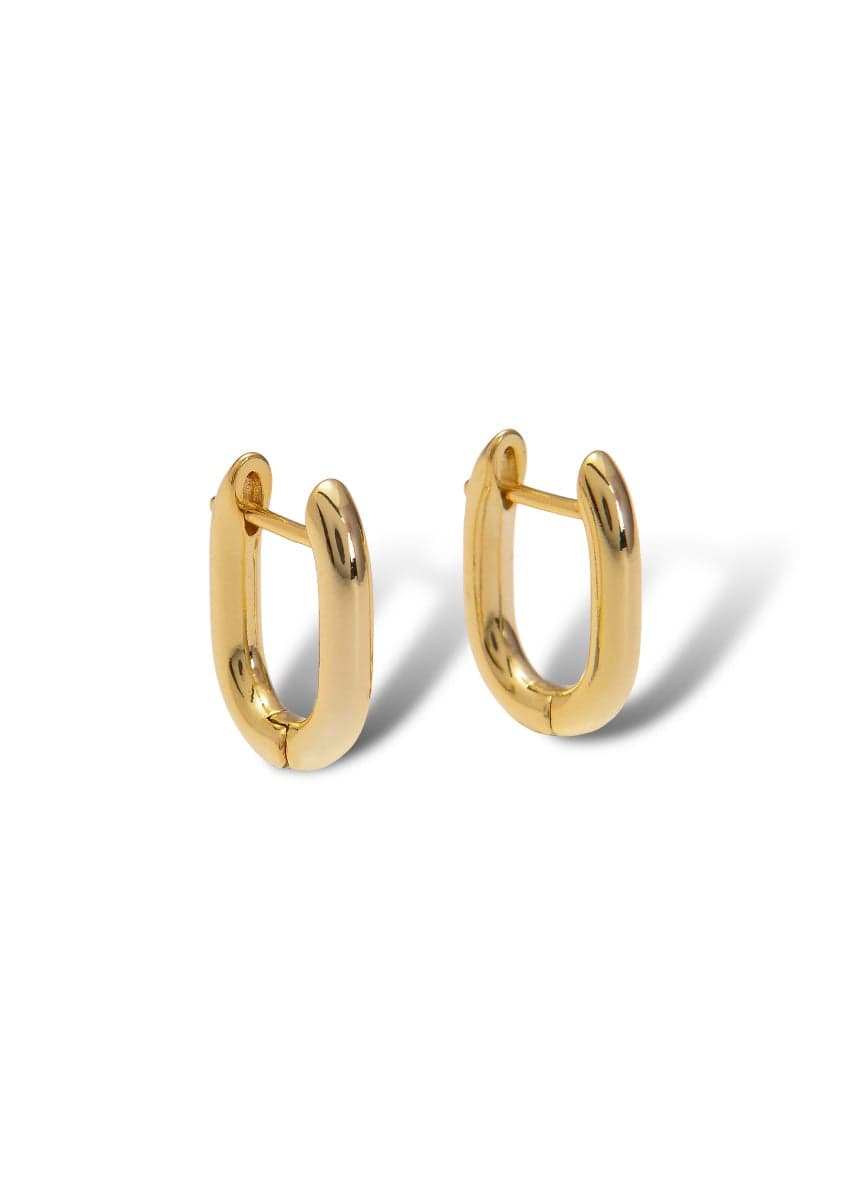 Oval Huggie Hoop Earrings