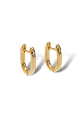 Oval Huggie Hoop Earrings