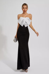 Paisleigh Black White-bow Mermaid Dress