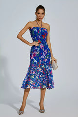 Paloma Blue Butterfly Printed Halter Dress