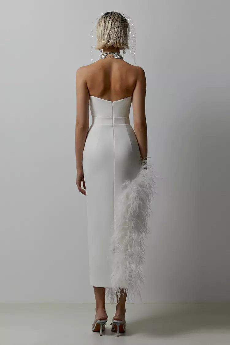 Payton White Feather Dress - Catchall