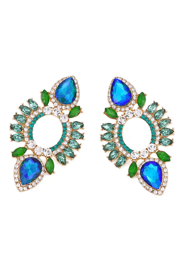 Phoenix Blue Rhinestone Earrings