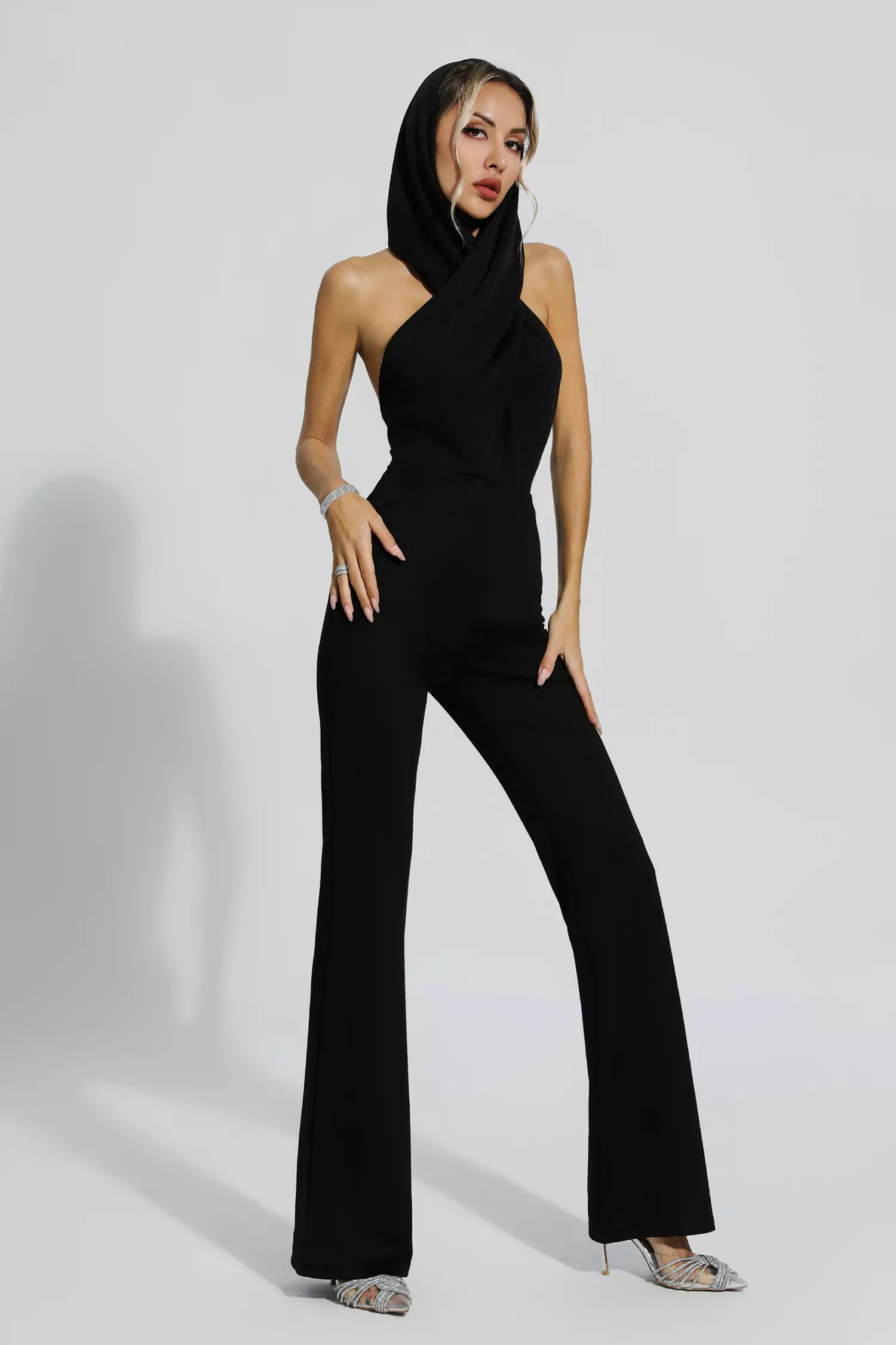 Romina Black Hooded Jumpsuit