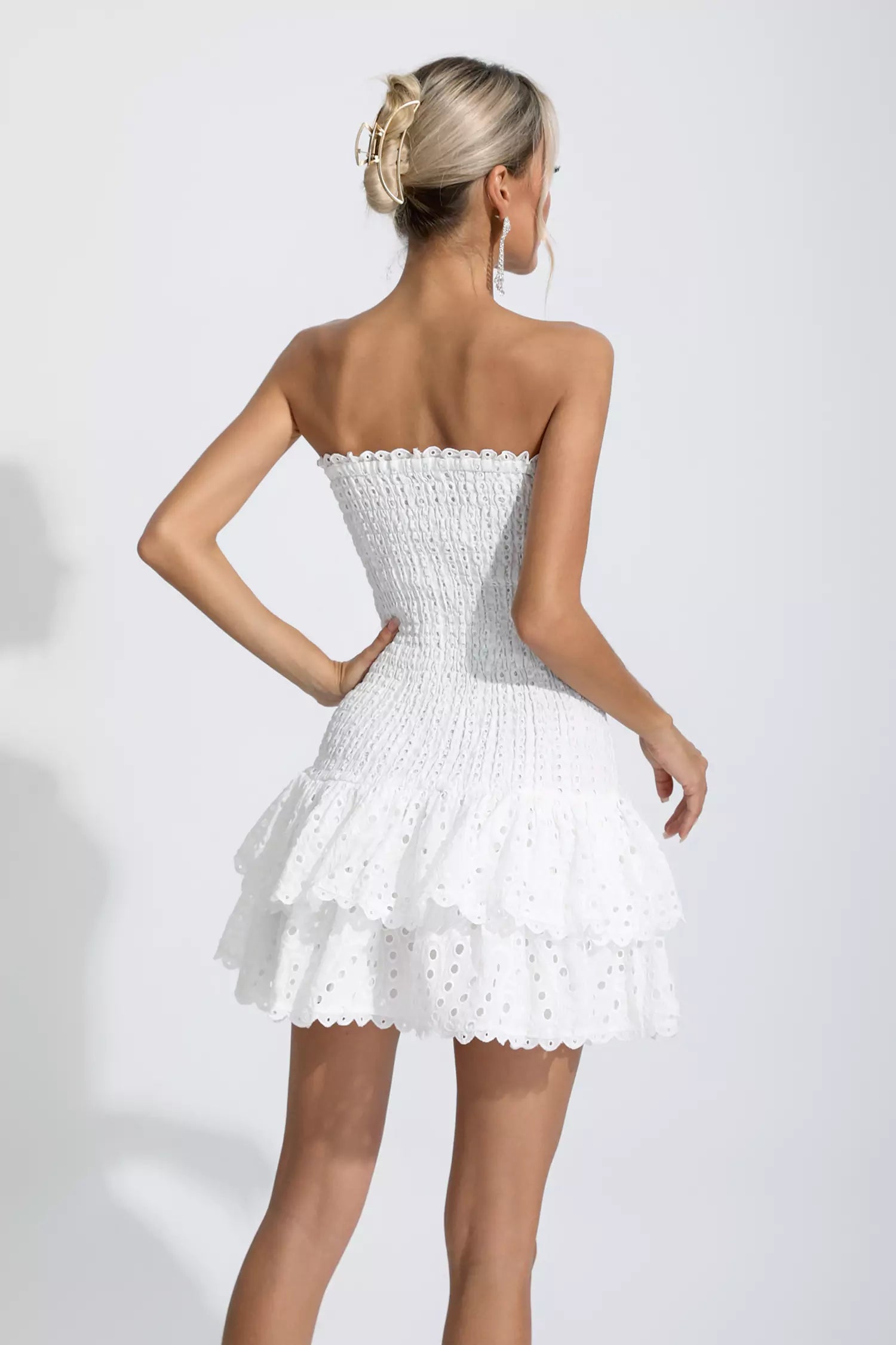 Rosemary White Ruffle Mini Dress