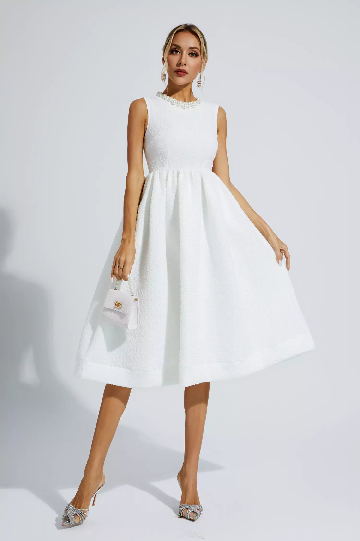 Ryan White Pearl Sleeveless Midi Dress - Catchall