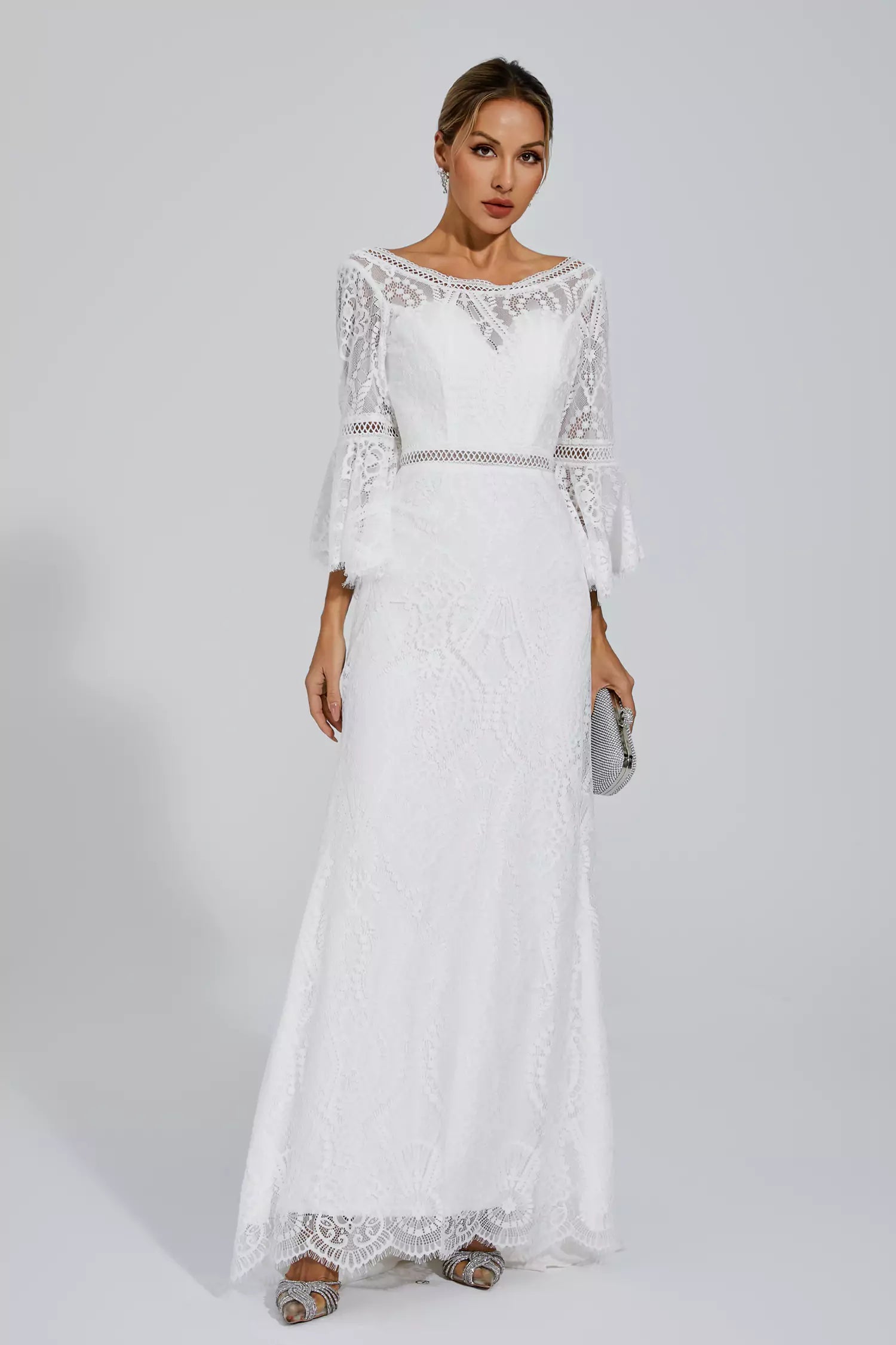 Rylan White Lace Maxi Dress