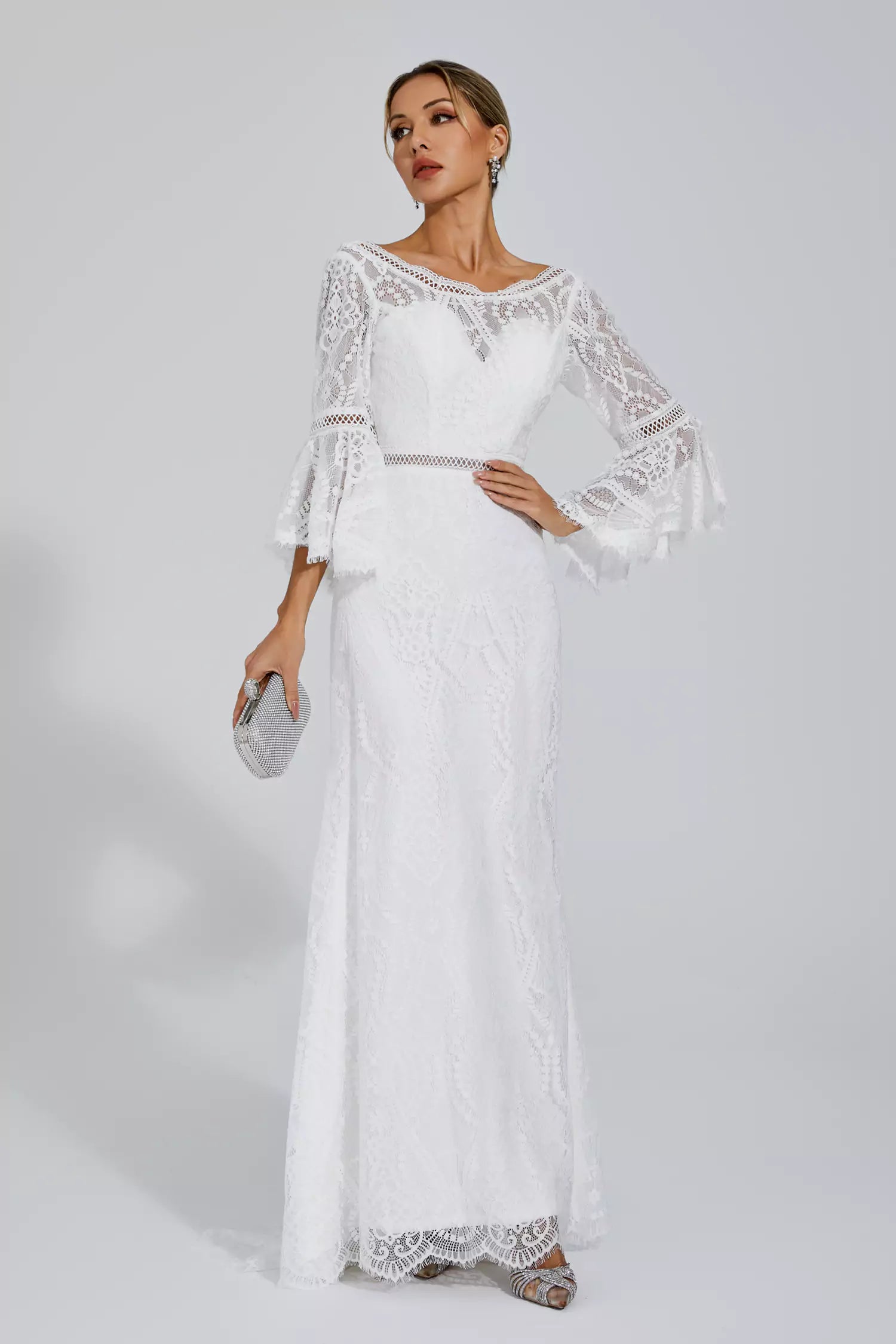 Rylan White Lace Maxi Dress