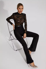 Simone Black Belted Lace Jumpsuit