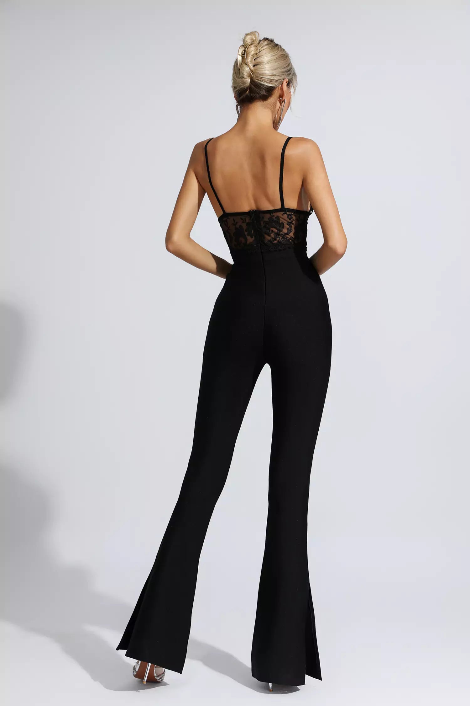 Veronica Black Lace Bandage Jumpsuit