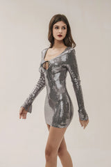 Vivienne Silver Mini Sequin Dress