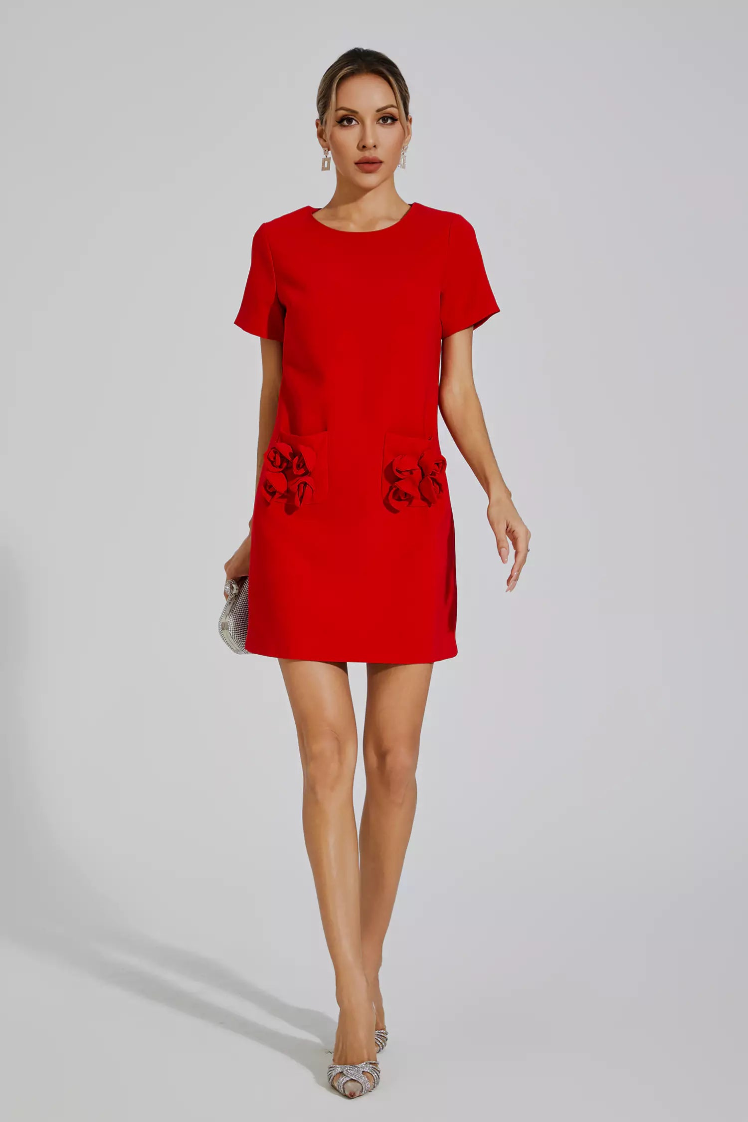 Zendaya Red Rose Mini Dress