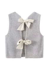 Back Bow Tie Knitted Vest