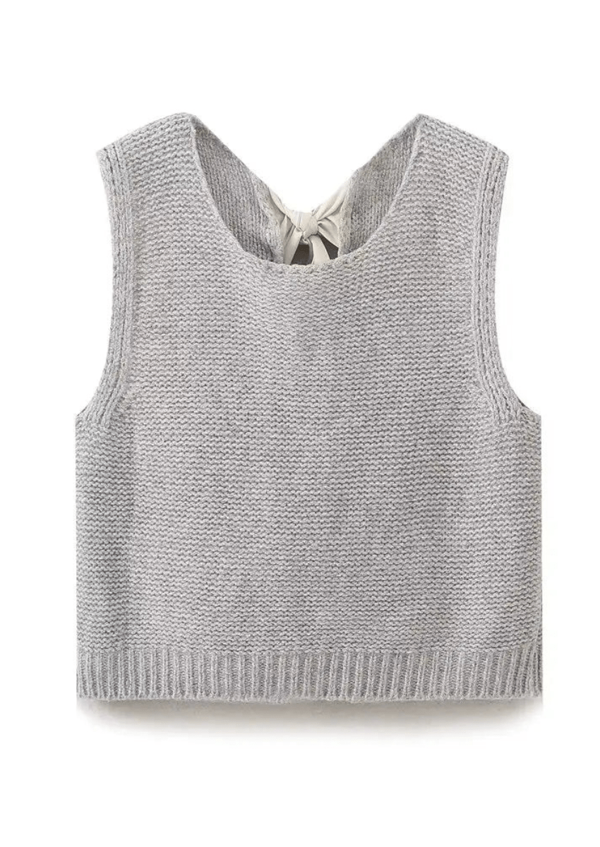 Back Bow Tie Knitted Vest