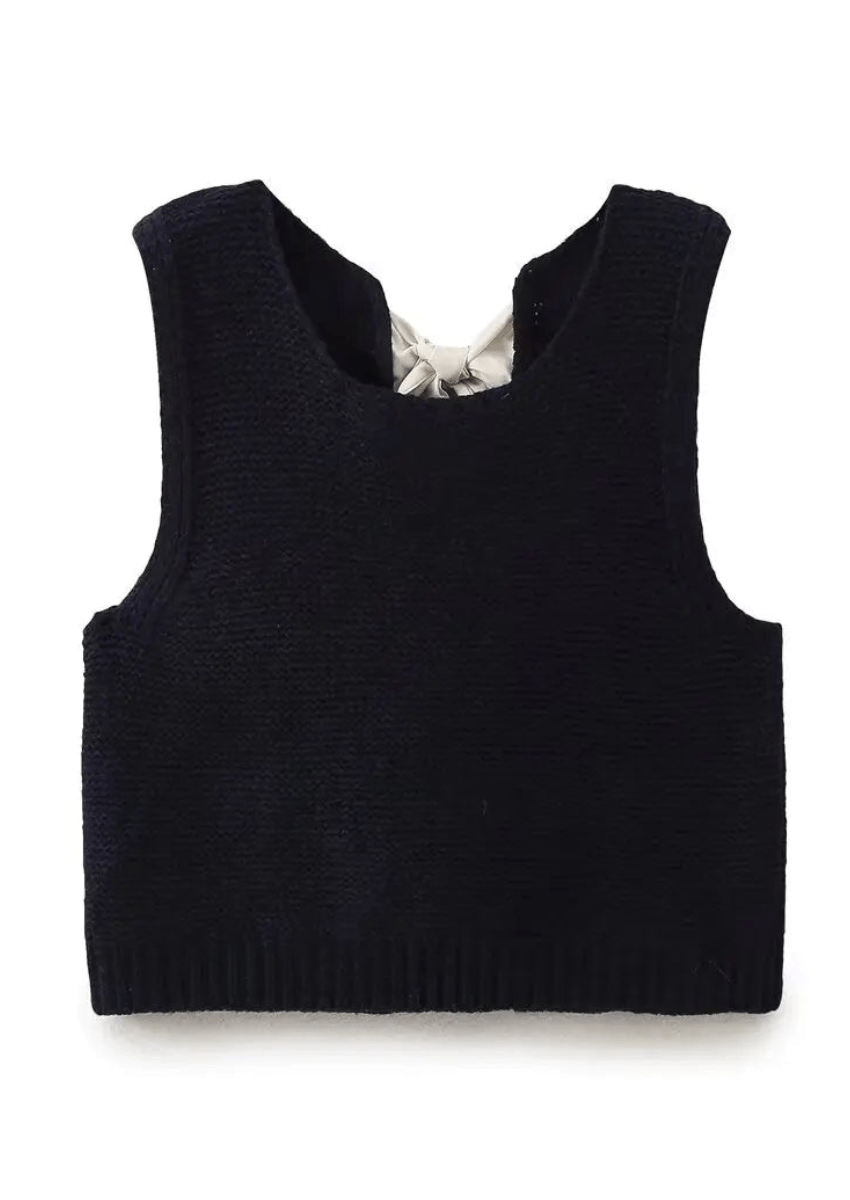 Back Bow Tie Knitted Vest