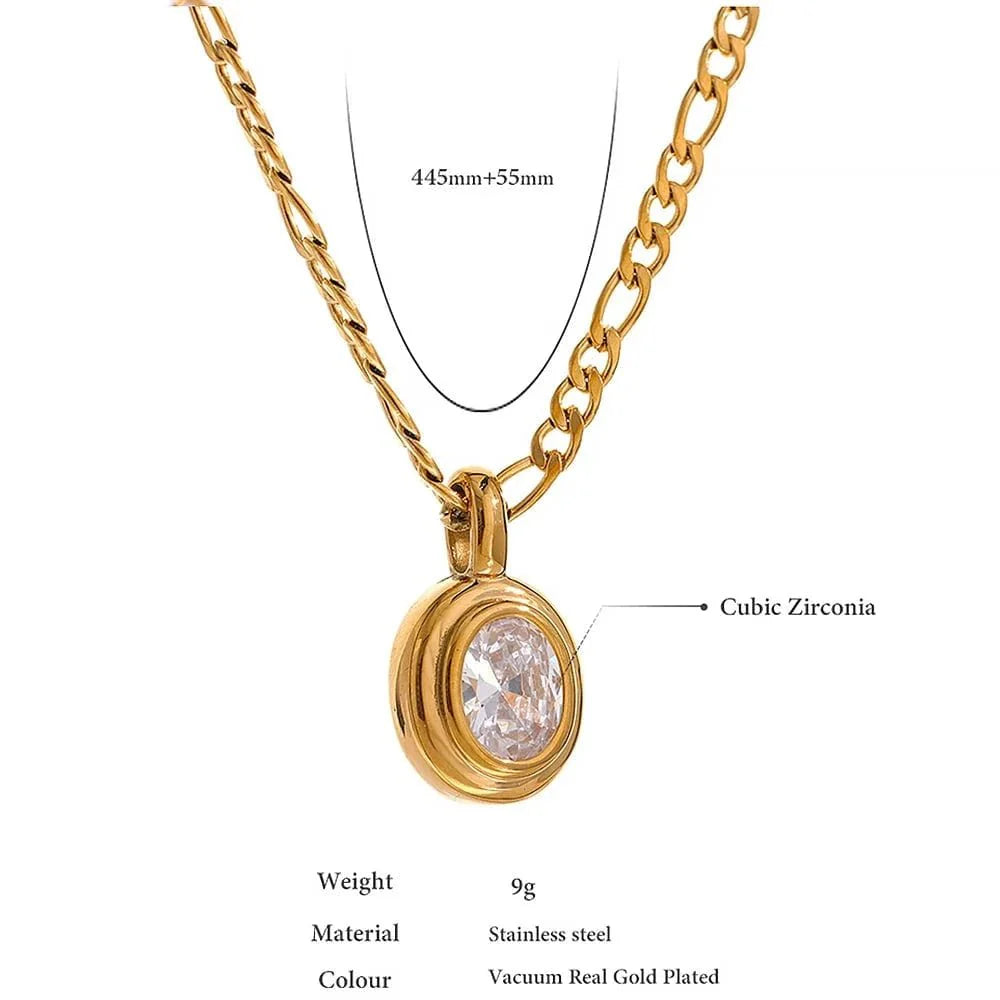 Bezel Solitaire Pendant Necklace