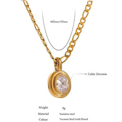 Bezel Solitaire Pendant Necklace