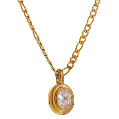 Bezel Solitaire Pendant Necklace