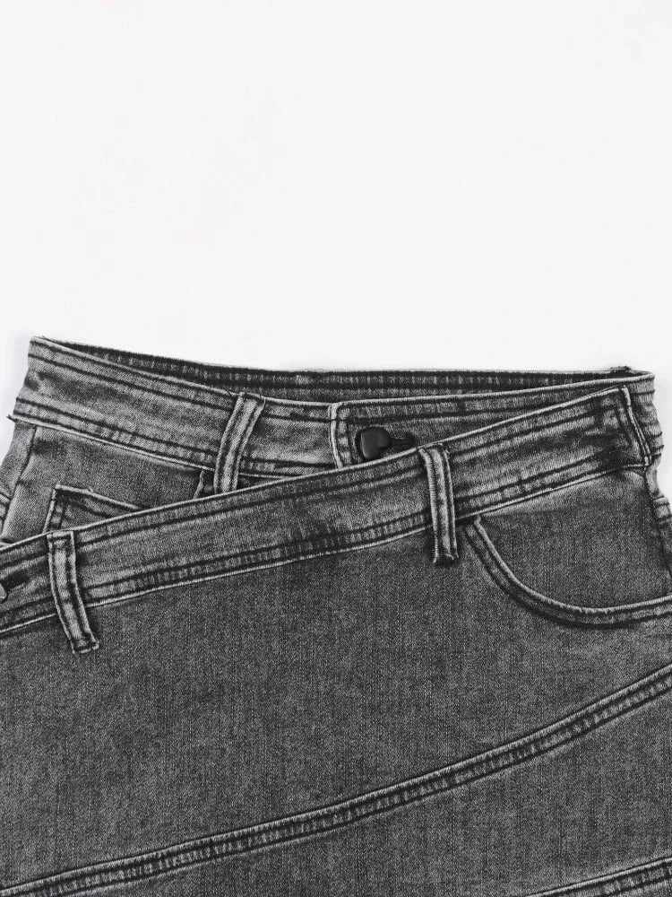 Black Denim Skort