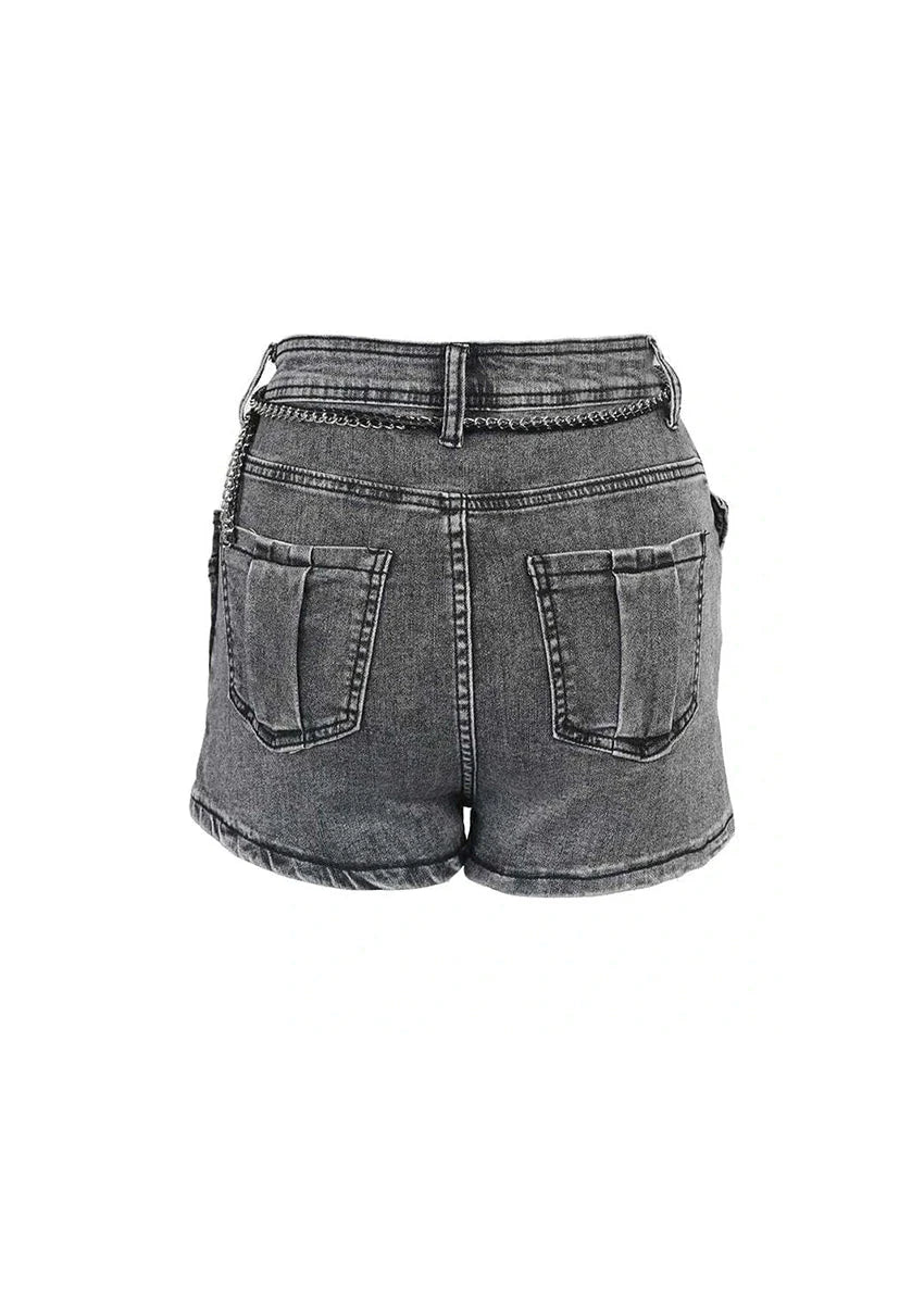 Black Denim Skort