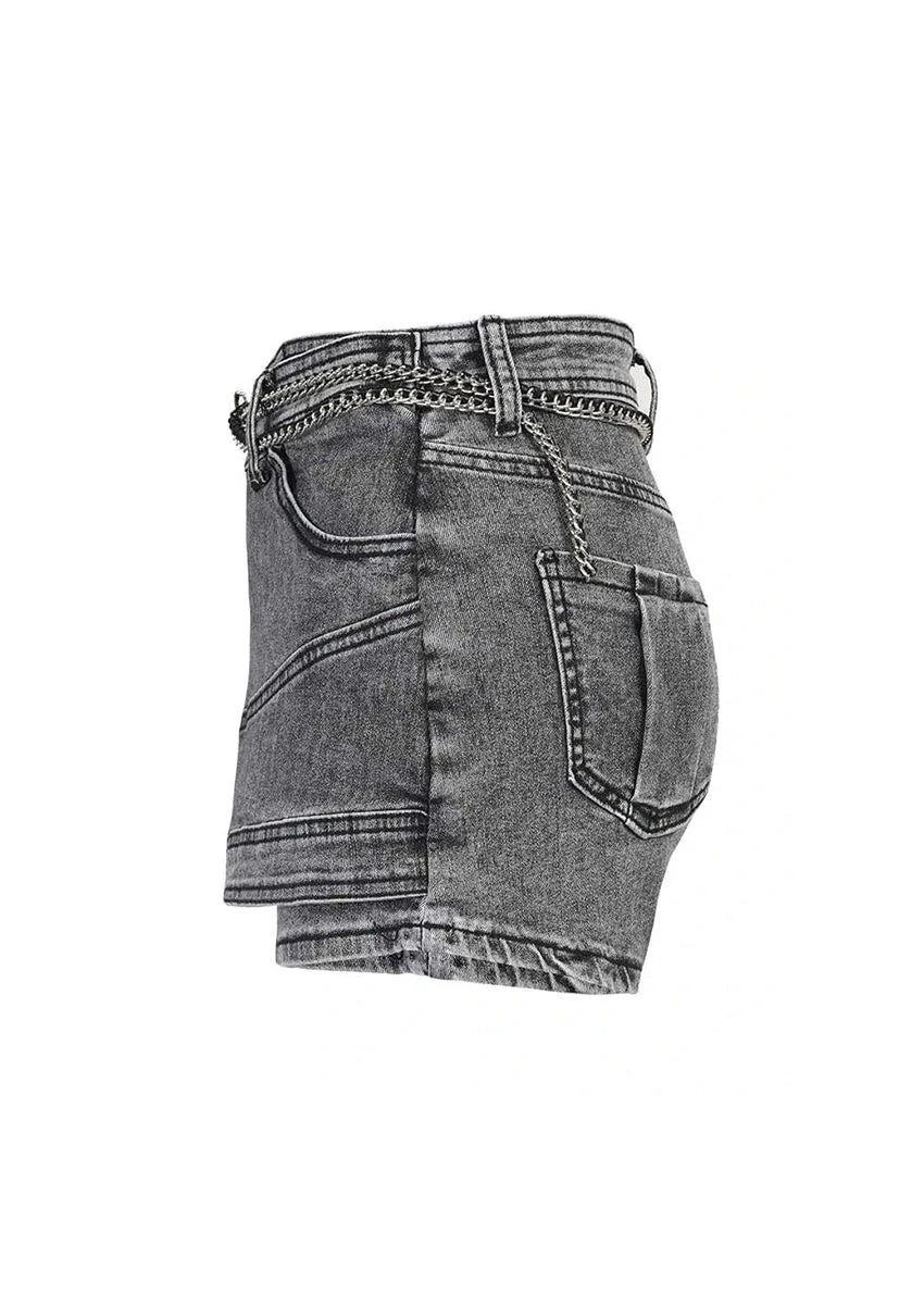 Black Denim Skort