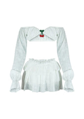 Cherry Embellished Skirt Set