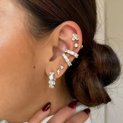 Cubic Zirconia Huggie Earrings