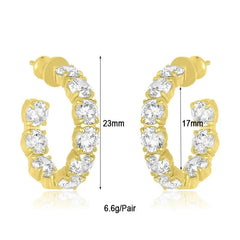 Cubic Zirconia Huggie Earrings