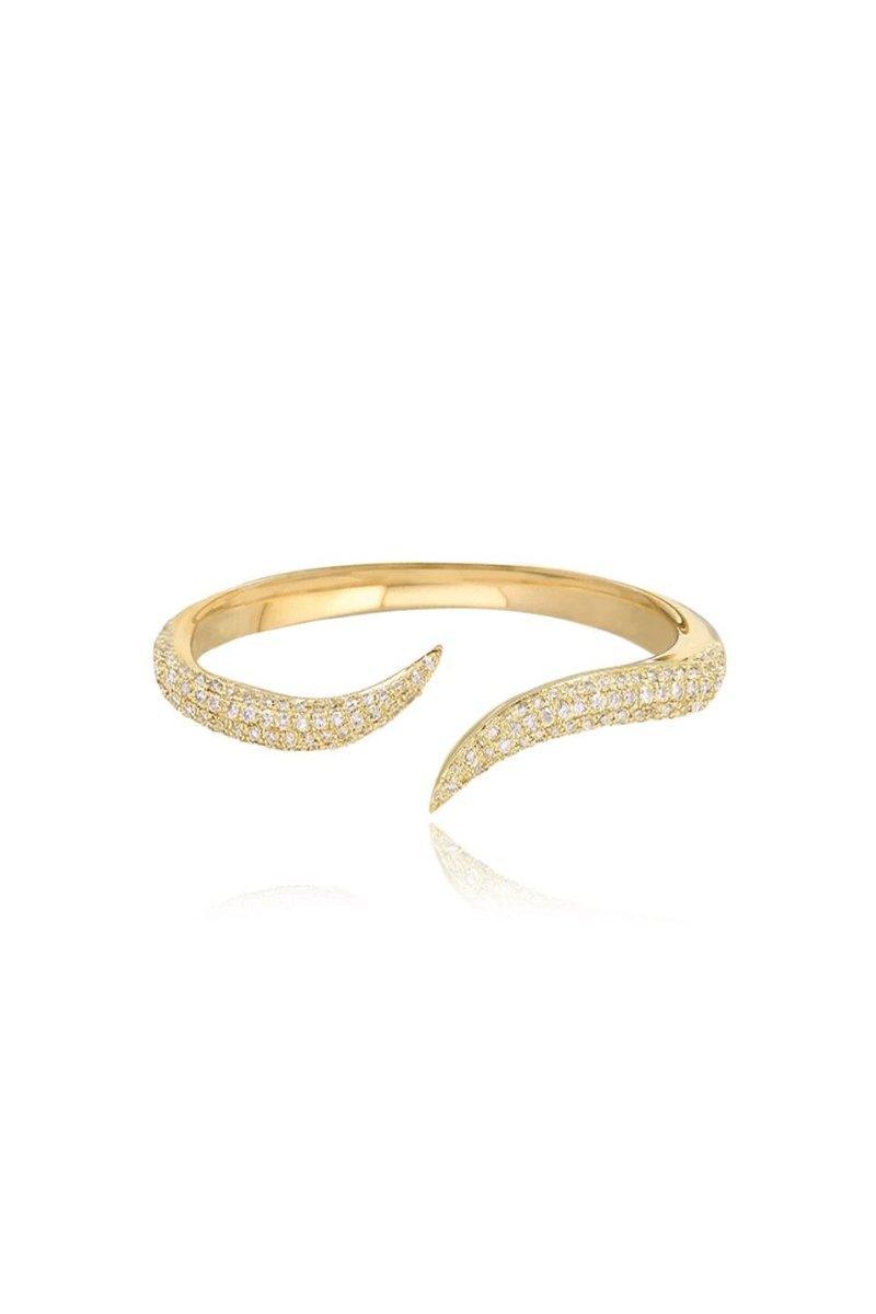 Gold Open-Ended Diamond Bypass Ring