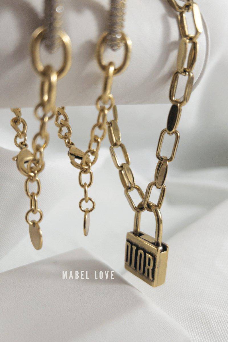 Dior Inspired Lock Chain Bracelet