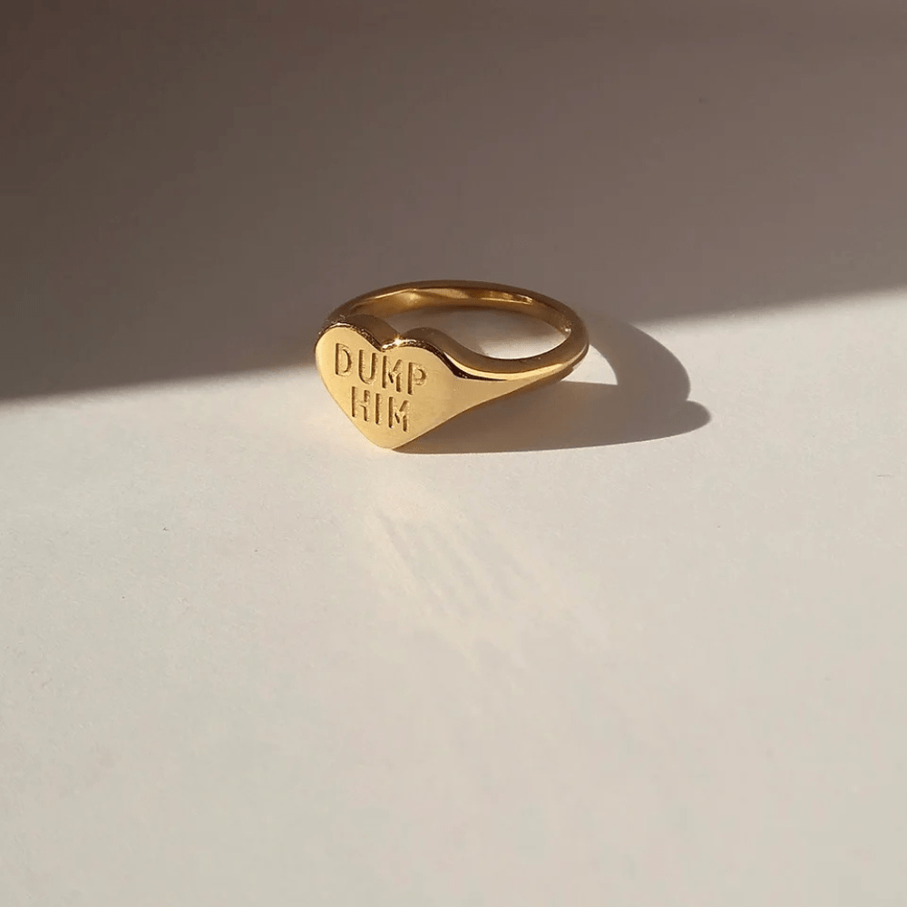 DUMP HIM Gold Plated Ring
