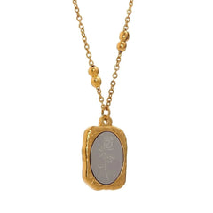 Engraved Rectangle Necklace