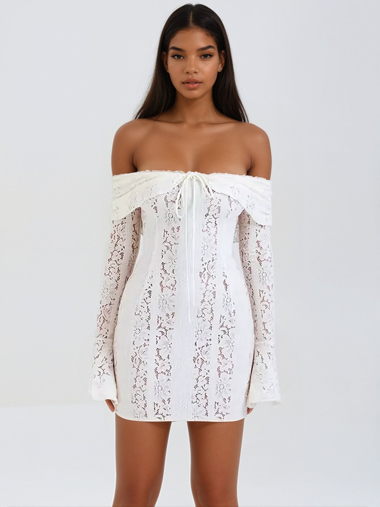 Floral Lace Off-Shoulder Mini Dress